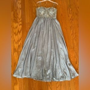 Strapless Appliqué Prom Dress